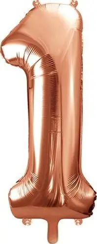 Balonë folje XXL në formë numri 1, 86 cm, rose gold
