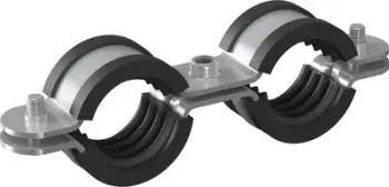 Kapëse tubash Niczuk Double Clamp UDG 3/8, 15–18mm, me izolim zhurme, e galvanizuar