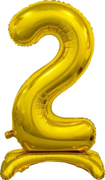 Balonë me helium GoDan Numri 2, 74 cm, me folje, ngjyrë ari