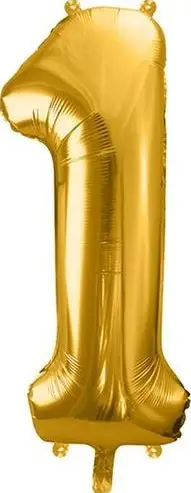 Balonë metalike numri 1, 86 cm, ari
