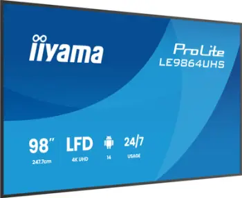 Ekran digital signage Iiyama LE9864UHS-B1AG, 98", 4K Ultra HD, 500 cd/m², i zi