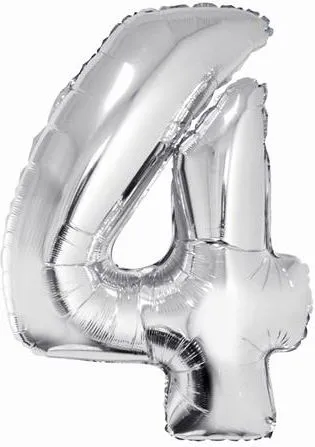 Balonë folie ALBI, numri 7, 92cm, argjendtë - 2
