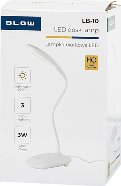 Llambë tavoline LED pa markë, 3 nivele ndriçimi, USB, e bardhë - 3