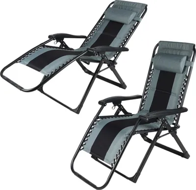 Shezlong kopshti Saska Garden Multi purpose, 162x52 cm, pozicion zero gravity, zi gri - 1