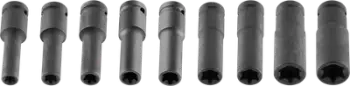 Set priza Torx NEO (12-110), 9 copë, 1/2", E10-E24, të zeza