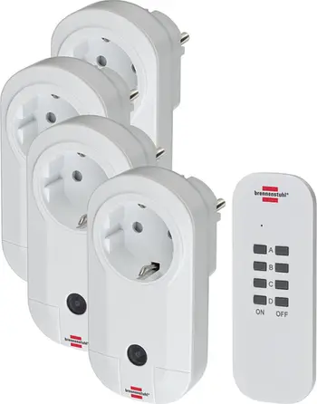 Set priza me telekomandë Brennenstuhl RC CE1 4001, 4 priza wireless, për ambiente të brendshme, të bardha