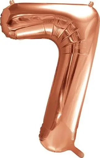 Balonë XXL me helium Number 7, 86cm, folie metalike, rose gold