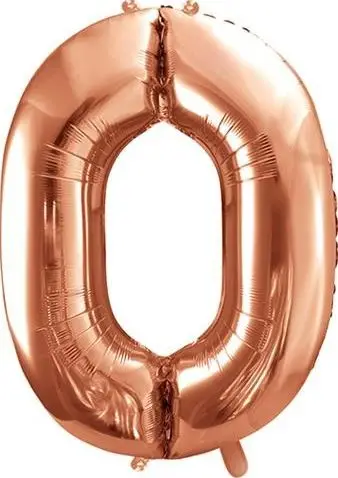 Balonë XXL me numrin 0, 86 cm, folie, rose gold