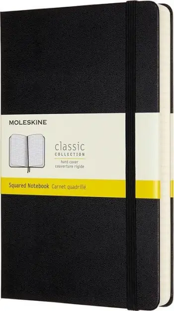 Fletore Moleskine Classic, 13x21cm, 400 faqe, me katrorë, e zezë