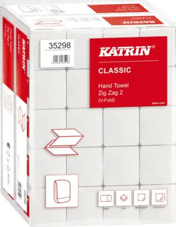 Lecka letre Katrin Classic ZZ 2-Ply Towel Pack 35298, 2-shtresore, letër e ricikluar, të bardha