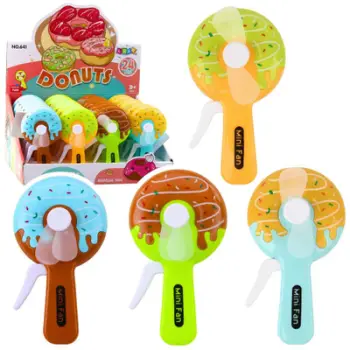 Ventilator dore për fëmijë Mini Donut Pinwheel, manual, 4 dizajne, shumëngjyrësh