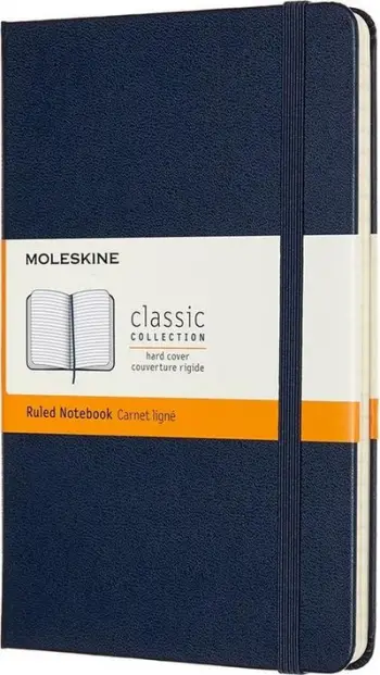 Fletore Moleskine Medium Ruled, kapak i fortë, blu safir