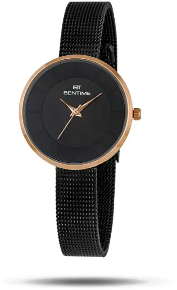 Orë dore për femra Bentime 006-9MB-17157B, e zezë/artë