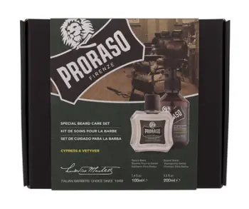Set Proraso Cypress & Vetiver, shampo 200 ml + balsam për mjekër 100 ml