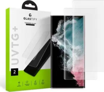 Mbrojtëse ekrani Glastify UVTG+ për Samsung Galaxy S22 Ultra, xham i temperuar 9H, 2 copë, transparente