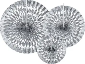 Rozeta dekorative muri, set 3 copë, diametër 40 cm 32 cm 23 cm, argjendi pasqyrë