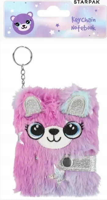 Fletore Starpak Plush Bear, kapak prej pelushi, me arush, rozë