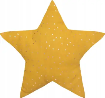 Jastëk dekorativ Berlingot Star, formë ylli, 40x40cm, okër