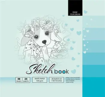 Fletore vizatimi TW FRESH Sketchbook, 200x200mm, 48 fletë 100g, e bardhë