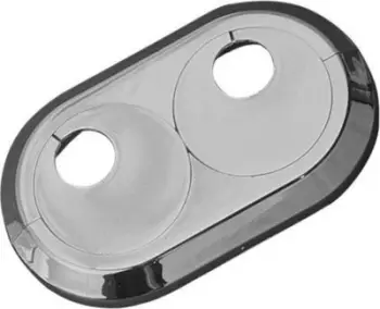 Rozetë dyfishe krom plastike, set 5 copë, 18 mm, argjendtë