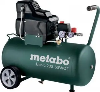 Kompresor Metabo Basic 280-50 W, 50L, 8 bar, i gjelbër