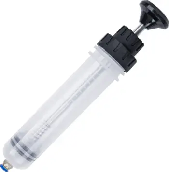 Pompe shiringë thithëse për vaj dhe lëngje, 200 ml, transparente