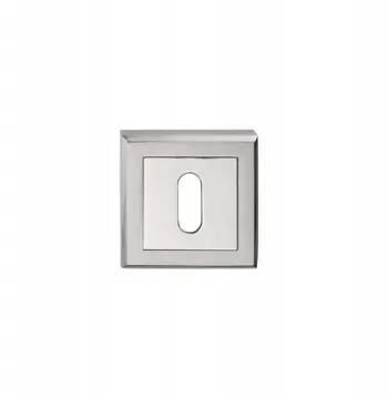 Rozetë katrore për çelës Bottom Square, satin nickel, argjendtë