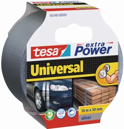 Shirit adeziv Tesa Extra Power, 50mm x 10m, argjendtë - 1