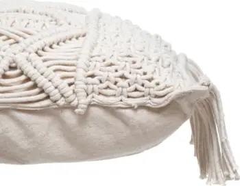 Jastëk dekorativ Macrame Boho, 30x50 cm, ngjyrë natyrale