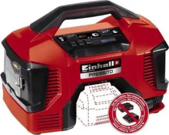 Kompressor për veturë Einhell Power X-Change Pressito 18V, 90W, i kuq