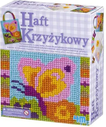 Set qëndisjeje Cross Stitch, komplet fillestar, me udhëzues, shumëngjyrësh