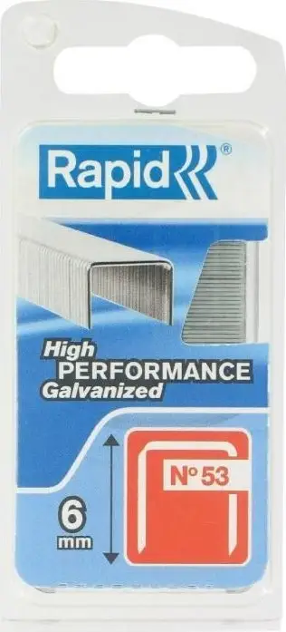 Kapëse zyre Rapid 53/6B, 6mm, galvanizuar, 1080 copë