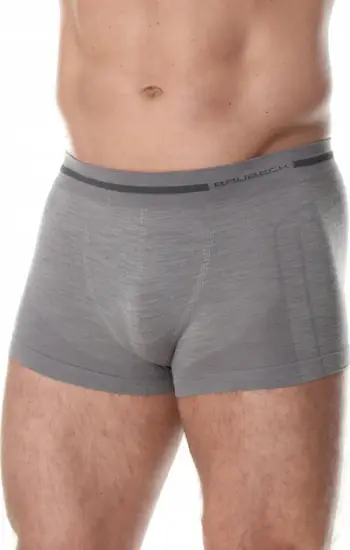 Boxerçet Brubeck BX10430 COMFORT WOOL, lesh Merino, termoakive, gri e errët, S