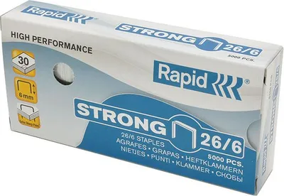 Kapëse zyre Rapid 26x6 Strong, 5000 copë, metalike - 1