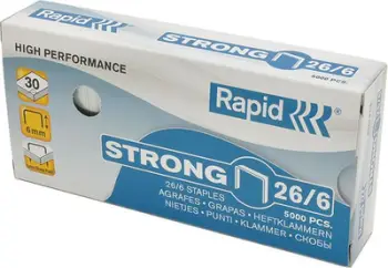 Kapëse zyre Rapid 26x6 Strong, 5000 copë, metalike