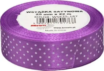 Shirit dekorativ sateni me pika, 25mm, 22m, lejla e çelët