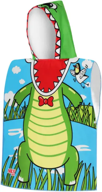 Ponço me kapuç për fëmijë NILS Aqua NAR20 Crocodile Unicorn, tharje e shpejtë, materiali i butë, shumëngjyrëshe