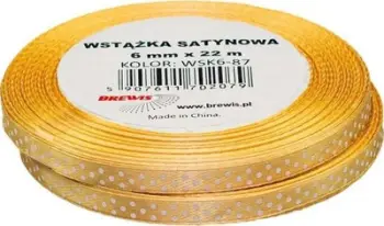 Shirit dekorativ sateni me pika Hobby, 6mm, 22m, beige, 2 copë