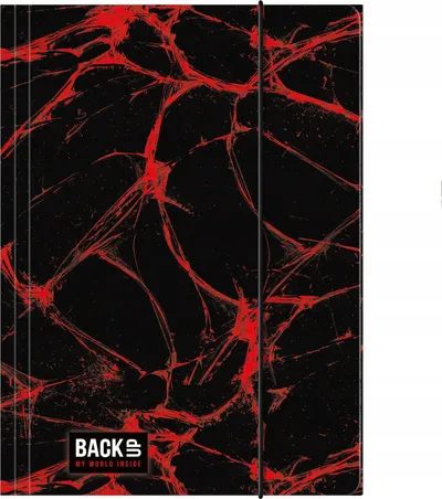 Folder dokumentesh me elastik DERFORM BackUp 6 a 40, A4, i zi me të kuqe - 2