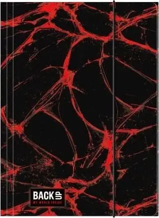 Folder dokumentesh me elastik DERFORM BackUp 6 a 40, A4, i zi me të kuqe