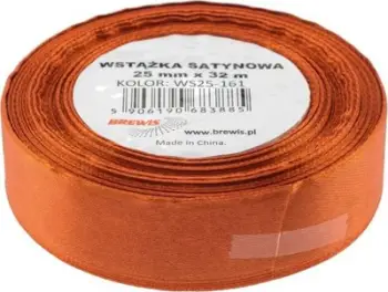 Shirit dekorativ sateni Rust, 25mm, 32m, ngjyrë ndryshku
