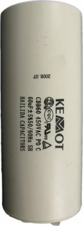 Kondensator Kemot 60uF 450V për motor njëfazor