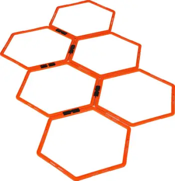 Rrathë koordinimi gjashtëkëndorë YakimaSport Hexa Hoops, set 6 copë, 49 cm, portokalli