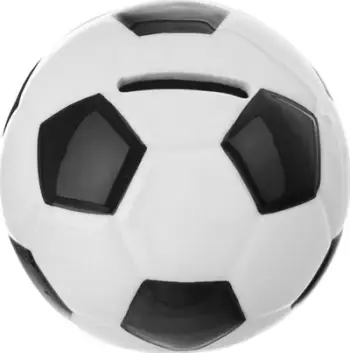 Kase kursimi në formë topi futbolli, dekorative, shumëngjyrëshe
