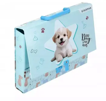 Folder me dorezë Starpak Cuties Doggy, A4, shpinë 55mm, shumëngjyrësh