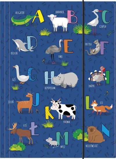 Folder me gomë elastike Derform Alphabet, A4, shumëngjyrësh - 1