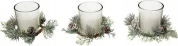 Set qirinj aromatikë Atmosphera Christmas, 3 copë, në qelq, shumëngjyrësh