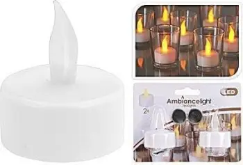 Set qirinj LED Affek Design TEALIGHT, 2 copë, 4x5cm, të bardhë