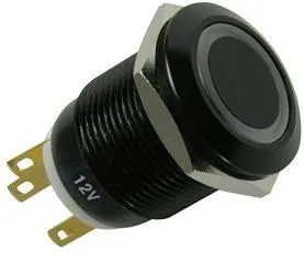 LED vandalproof Lamptron, 12mm, dritë e bardhë, soket i zi - 1