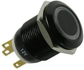 LED vandalproof Lamptron, 12mm, dritë e bardhë, soket i zi